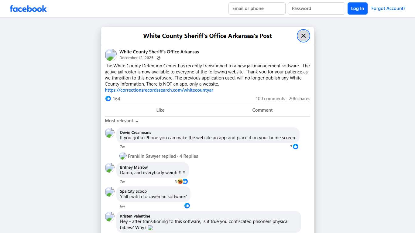 The White County... - White County Sheriff's Office Arkansas Facebook